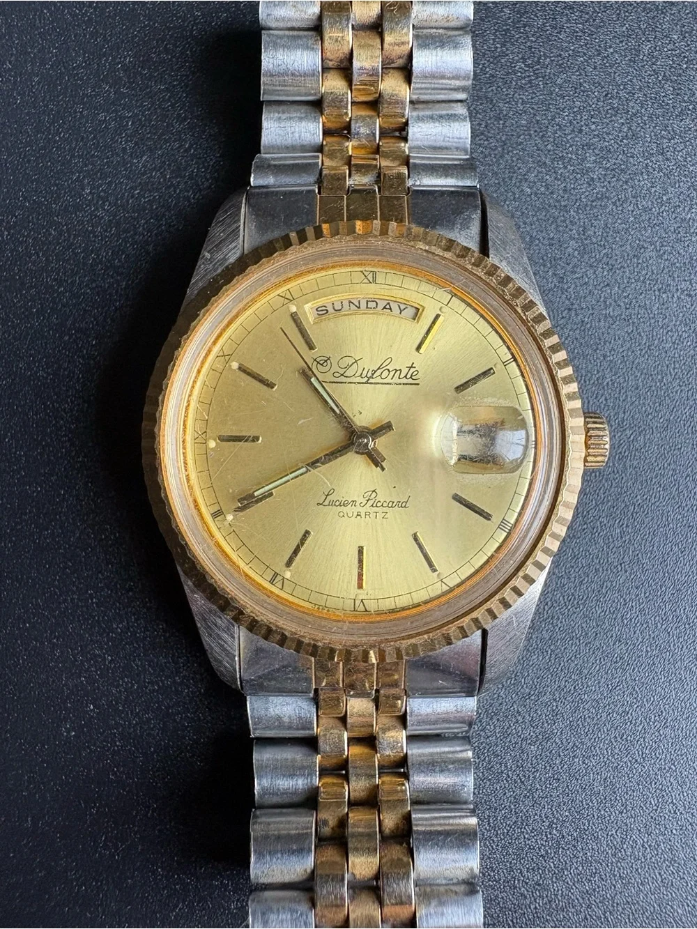Dufonte Women’s Two-Tone Gold Dial Day-Date Watch